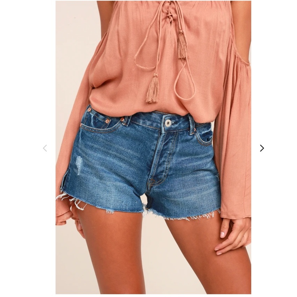 Distressed Denim Cutoff Shorts